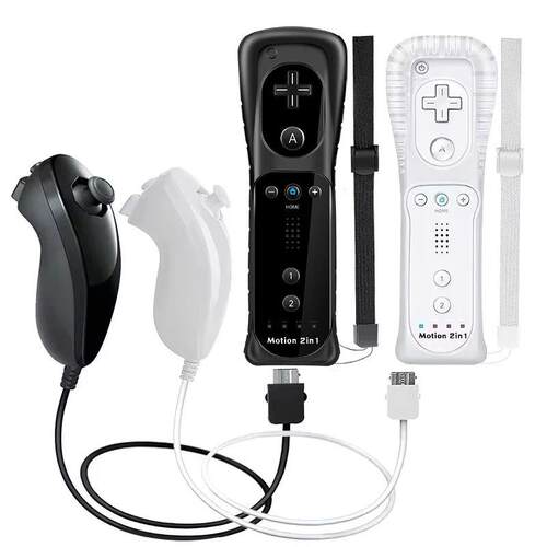 For Nintendo Wii Control Joystick 2 in 1 Wireless Remote Gam