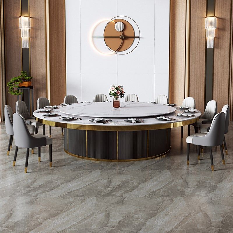 岩板电动大圆桌餐桌带转盘酒店饭店火锅包厢会所宴会饭桌带电磁炉,商业/办公家具,酒店桌椅,淘宝优惠券,粉丝福利购,淘宝优惠卷