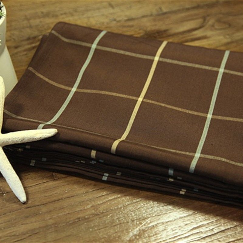 欧式餐桌布西餐厅酒店茶几桌布布艺深红色格子长方形咖啡客厅防水