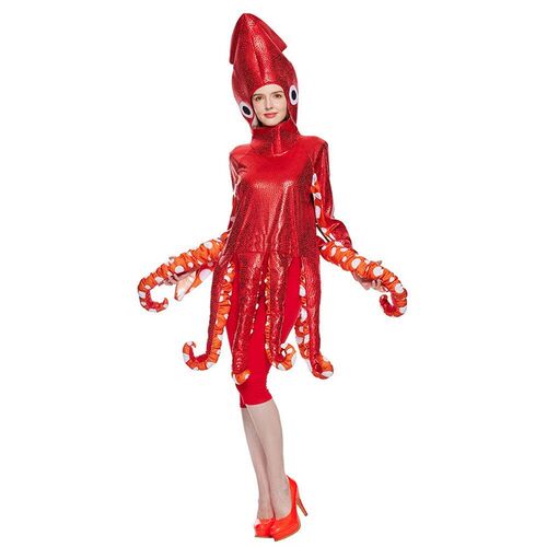 Funny Family Squid Costume Red Octopus Sponge Jumpsuits For