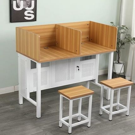 学校实训室机房电脑桌多媒体微机室学生培训板式人课桌椅微机桌