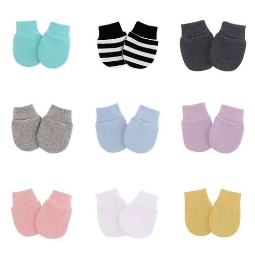 1 Pair Baby Anti Scratching Soft Cotton Gloves Hand Socks Ne
