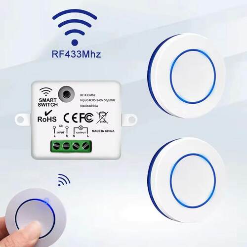 RF 433MHz Wireless Remote Control Light Switch 220V 110V 10A