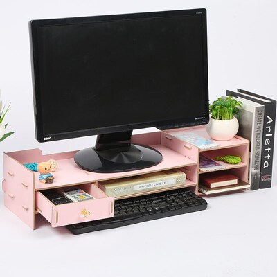 Desktop TV cabinet computer monitor screen increased shelf d