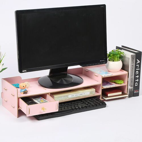 Desktop TV cabinet computer monitor screen increased shelf d