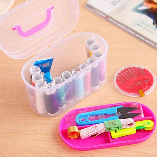 Large Sewing Kit Box DIY Treasure Chest Sewing Set 10-Piece