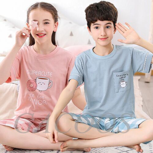 kids Pyjamas Boys Short Sleeve Night Suits for Girls Baby Pa