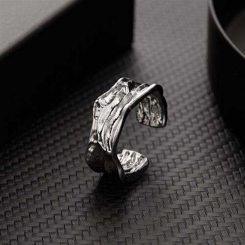 Minimalist Silver Color Geometric Irregular Open Rings Retro