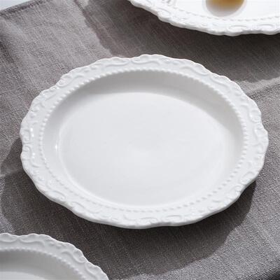 Relief ceramic tableware set, retro style dining plate, West