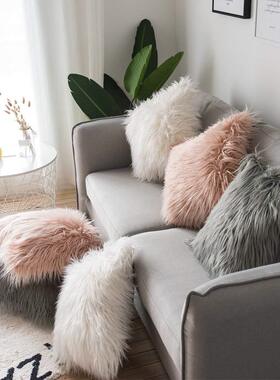 Artificial Wool Fur Sheepskin Cushion ver Hairy Faux Plain F