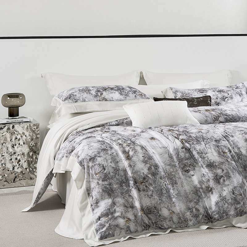 【100支天丝套件】轻奢顺滑数码印四件套兰精天丝新中式床上用品