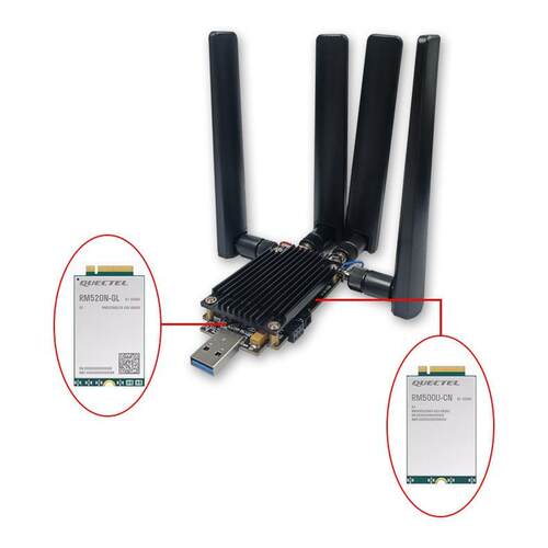 5G模块DONGLE扩展板M.2转USB3.1支持SIMCom/移远带散热功能