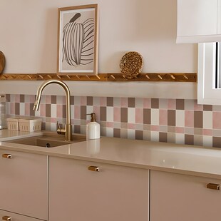 洗手间翻新瓷砖贴纸矩形马赛克自粘墙贴防水防油污耐高温阳台改造