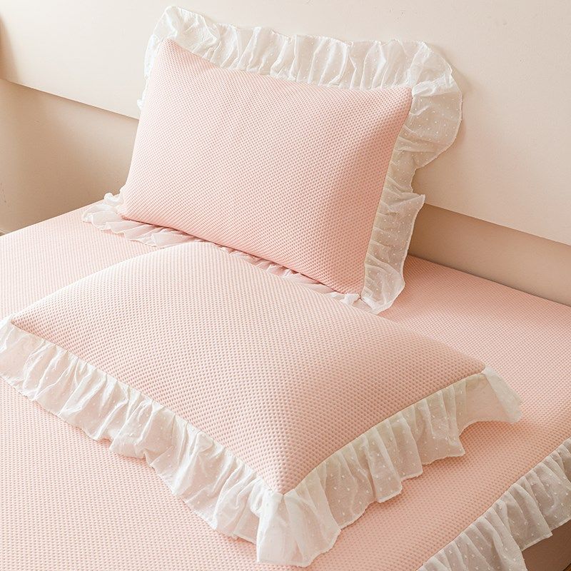 夏季凉感冰丝凉席三件床笠款豆豆席公主风花边床罩夏天空调软席,床上用品,冰丝席,淘宝优惠券,粉丝福利购,淘宝优惠卷