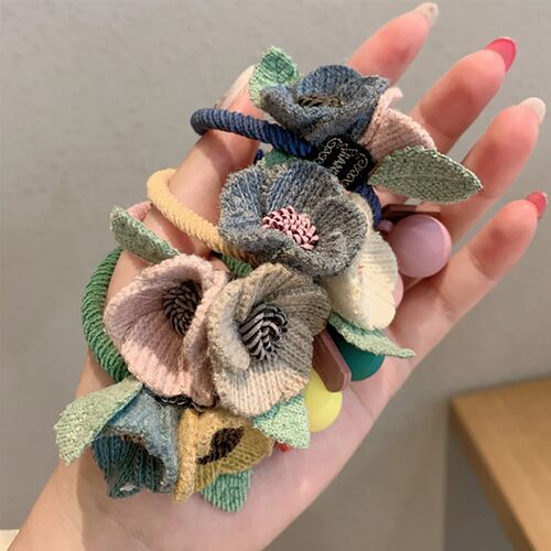 2023 Hot Korean Version Of The New Rose Flower Head Rope Gir