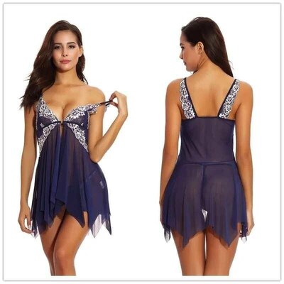 Women Sexy Night Dress Erotic Lingerie Front Closure  Transp