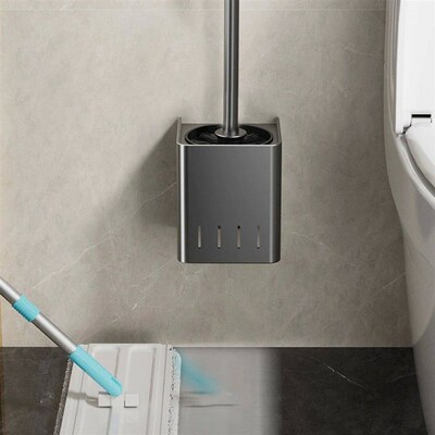 Bathroom Toilet Brush Holder Cleaning Tools Space Aluminum W