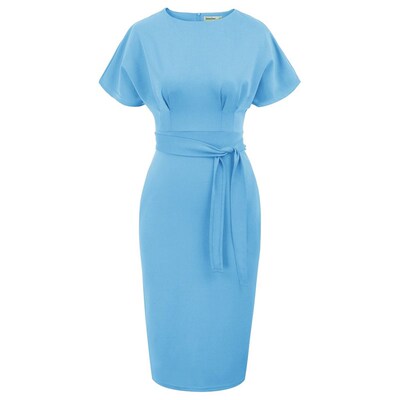 Womens Dresses Short Raglan Sleeve Pencil Dress Scoop Neck