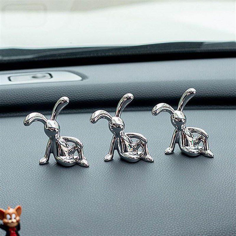 Nordic modern electroplated creative rabbit ornament, a luxu - 实物图