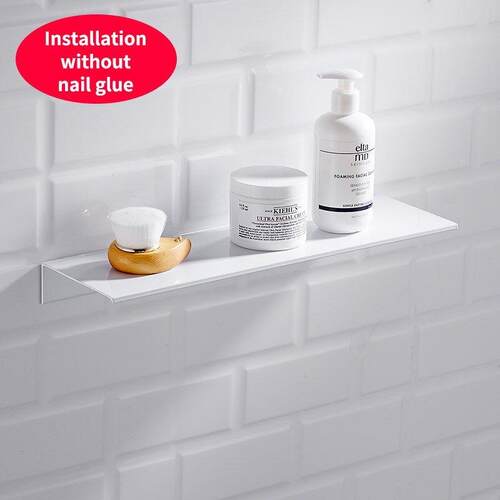 Nordic white bathroom shelf wall mount space aluminium black
