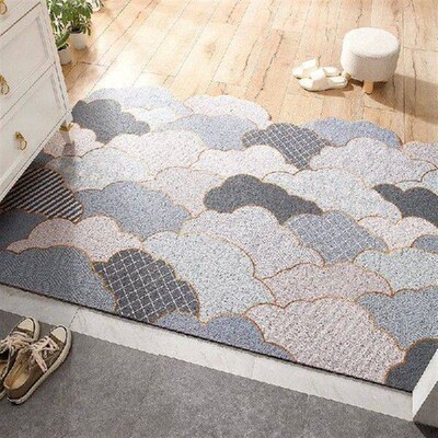Entrance Floor Mat Family Cuttable Silk Circle Carpet