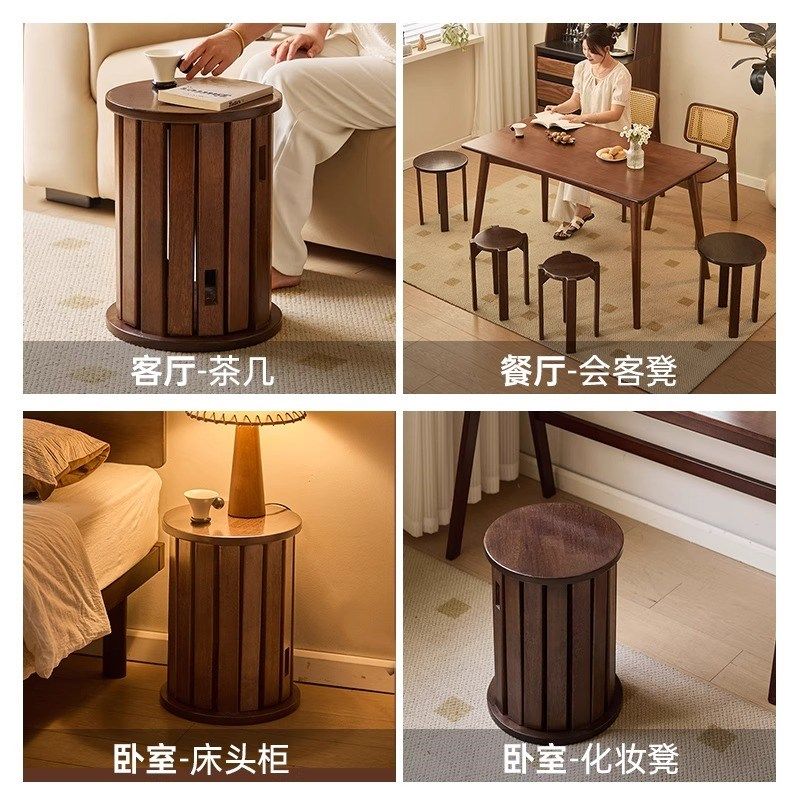 实木可叠放凳子家用圆凳组合叠叠凳矮凳创意简约餐桌备用移动梯凳,住宅家具,组合凳,淘宝优惠券,粉丝福利购,淘宝优惠卷