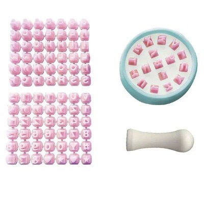 Ceramic Clay Alphabet Number Symbols Letter Name Stamp Impre