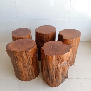 根雕木墩子原木树桩实木坐凳大板支架天然树墩底座茶几凳家用