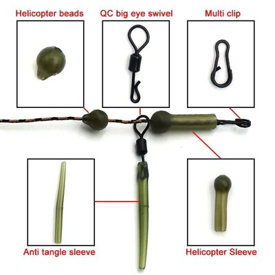 Carp Fishing Accessories Kit Helicopter Rig Anti Tangle Slee