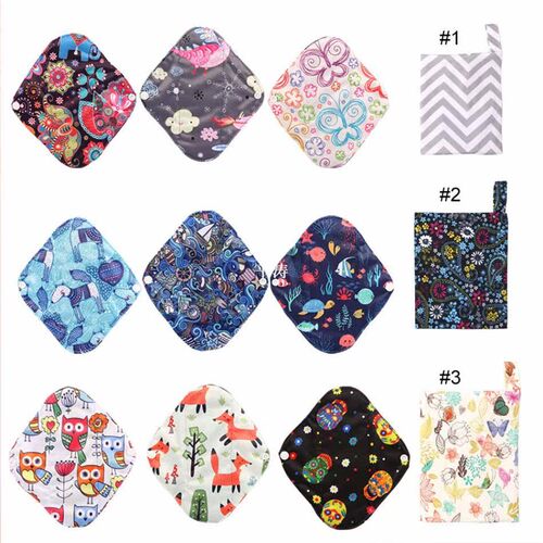 3PCs Washable Sanitary Towel Pads Female Care Reusable Menst