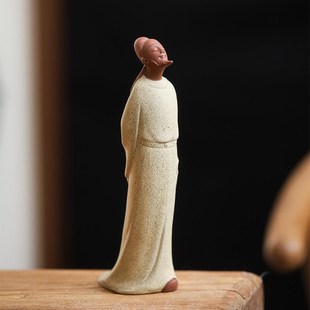 精品陶瓷仕女古典风人物小饰品青瓷侍女茶宠茶玩现代家居中式摆件