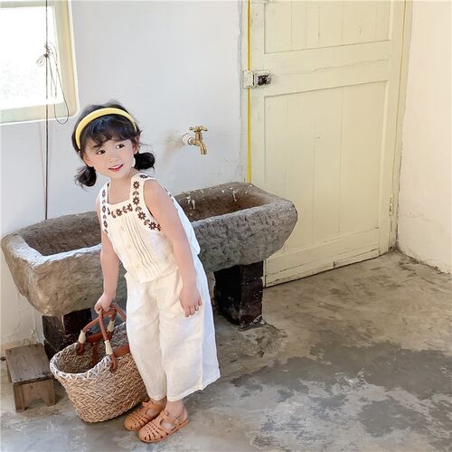 1643C Girls Clothes Sleeveless Suit 2023 Summer New Korean G