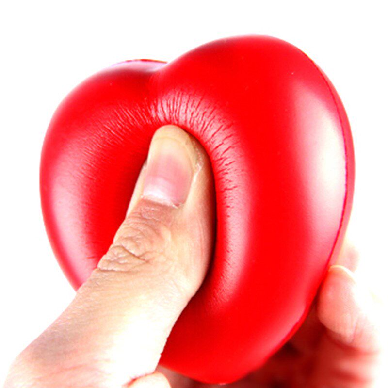 Funny 1Pcs Soft Foam Anti Sress Ball Toys Squeeze Heart Shap