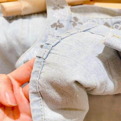 Summer new style girls vest clothing set childrens embroide