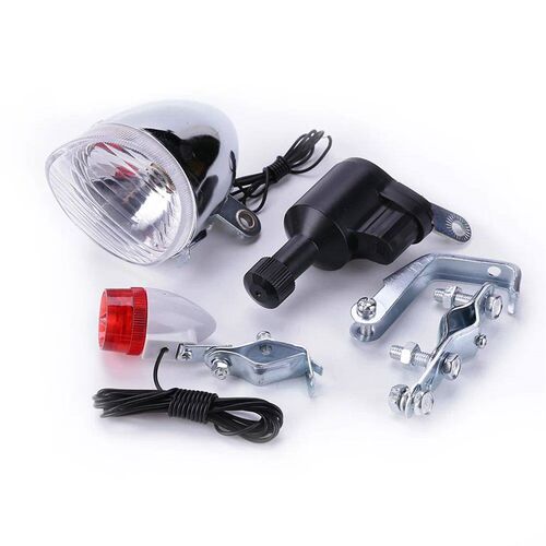 Bike Cycling Dynamo Lights Set Safety No Batteries Needed He
