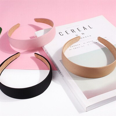 3cm Satin vered Headband Plain Hair Band Non-slip Ribbon Hai
