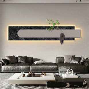 砂岩客厅装饰画高档大气卧室壁画立体肌理画侘寂风沙发背景墙挂画