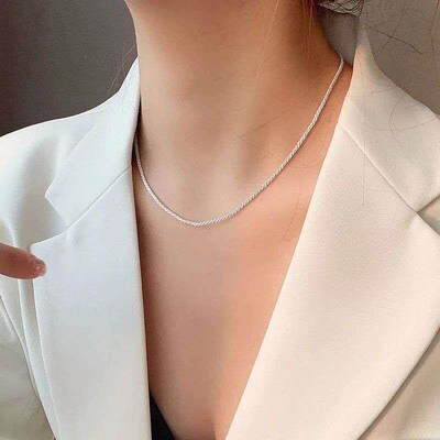 2023 New Popular Silver Colour Sparkling Clavicle Chain Chok