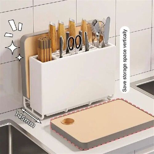 Kitchen Utensil Organizer Cooking Chopping Board Holder