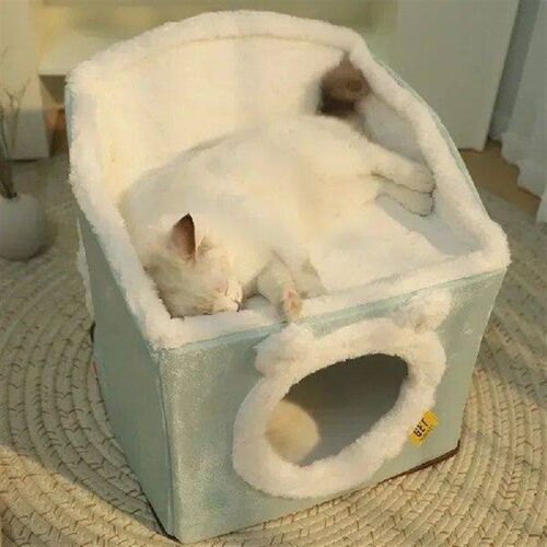 Foldable Soft Cat Bed Cat House Winter Warm Large Cat Cave