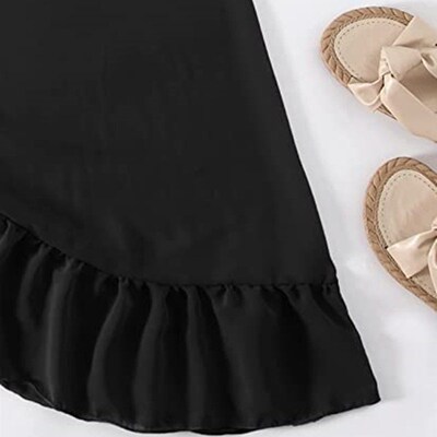 Long&Short Ruffle Skirts Women ver Up Dress Beach Wrap Short