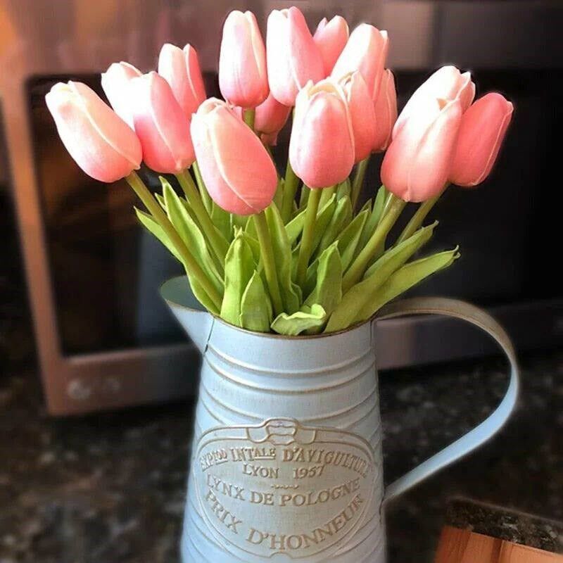 10PCS Tulips Flowers Artificial Tulip Bouquet PE Foam Fake F图片