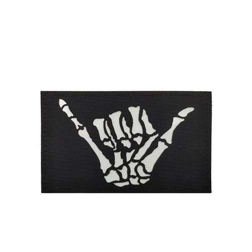 Skull Ghost Middle Finger Skeleton Bone Fortune Soldier Embr