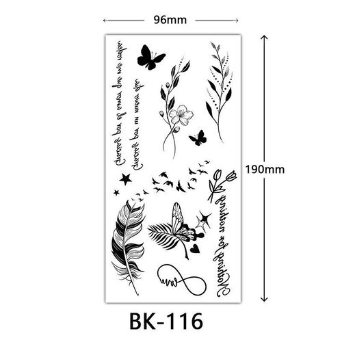 Black Butterfly Temporary Tattoos for Women Waterproof Tatto