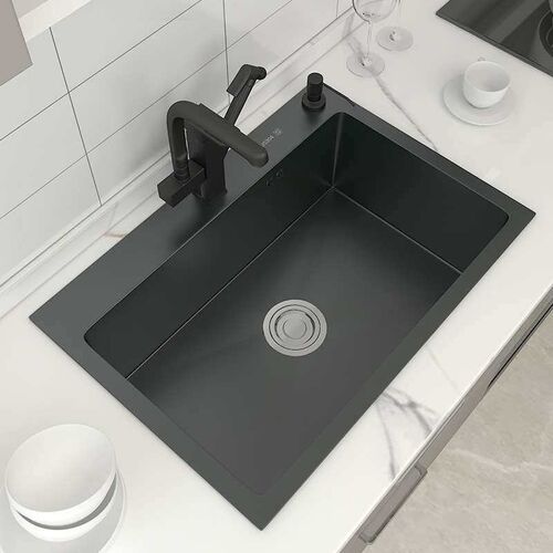 Black 304 Stainless Steel Kitchen Vegetable Basin Sink Sink