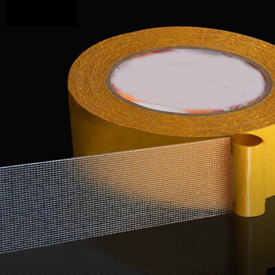 High-Strength Mesh Double-Sided Tape, Yellow High-Adhesion T