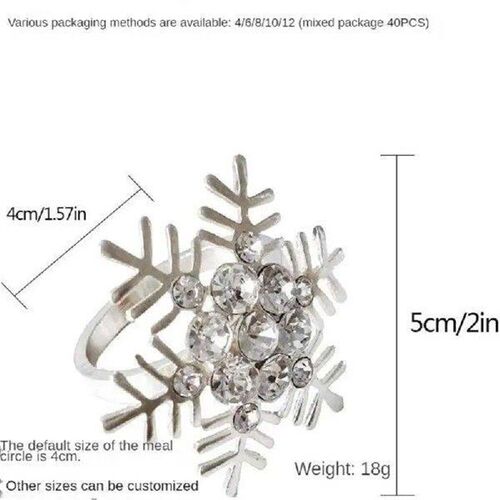 Simple Snowflake Napkin Ring Table Layout Hollow