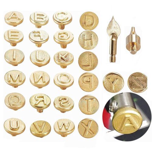 Wood Burning Kit 26 English Letters Carving Pyrography Pen K