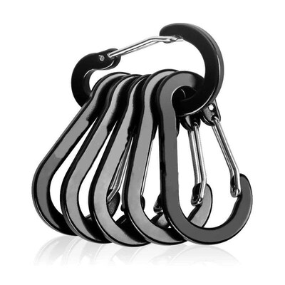 6Pcs Aluminum Alloy Carabiner Keychain Outdoor Camping Climb