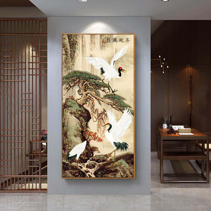 品都 松鹤延年仙鹤山水风景diy数字油画手工填色客厅玄关装饰挂画,家居饰品,DIY/数字油画,淘宝优惠券,粉丝福利购,淘宝优惠卷